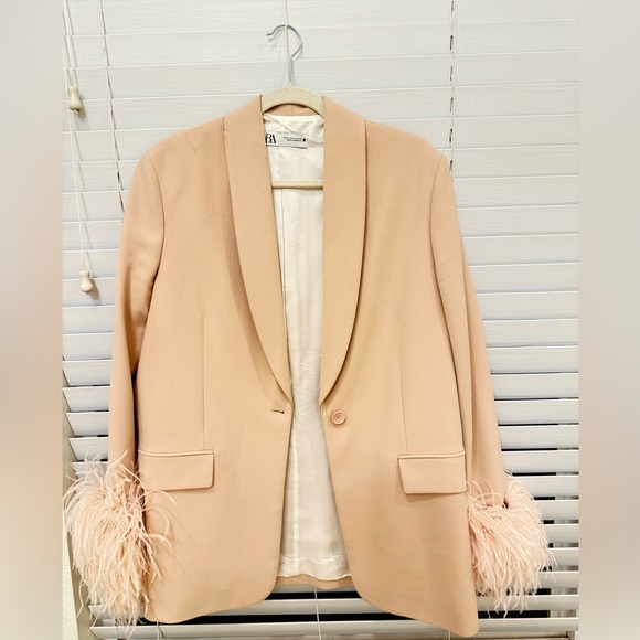 Zara feather blazer pink - Picture 3 of 4